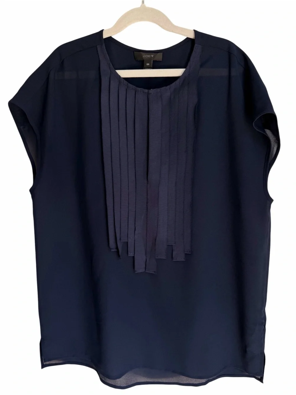 J. Crew Navy Pleated Blouse